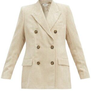 NWT Isabel Marant Étoile Daleyo Double-Breasted Corduroy Blazer Cream 36